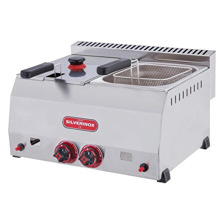 Işıkgaz Silverinox Endüstriyel Çiftli 5+5 Litre Doğalgazlı Fritöz