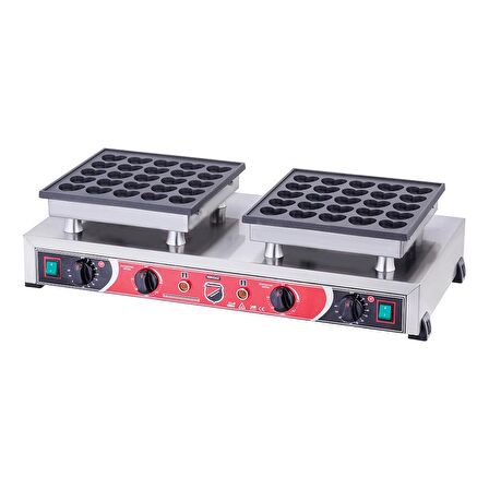 Işıkgaz Silverinox Elektrikli Çiftli Kalpli Bubble Waffle Makinesi