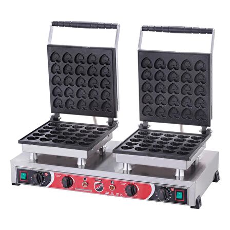 Işıkgaz Silverinox Elektrikli Çiftli Kalpli Bubble Waffle Makinesi