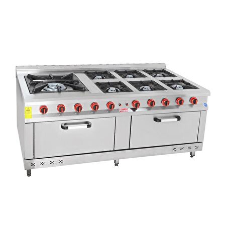 Himaksan Endüstriyel 200x100 Cm 7+2 Doğalgazlı 7 Li Kuzine Ocak