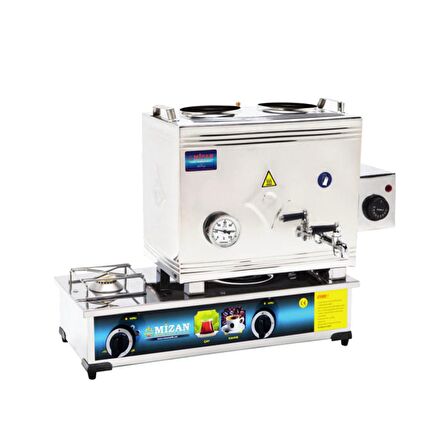 Mizan 40 Lık Doğalgazlı + Elektrikli 30 Litre 2 Demlikli Çay Kazanı Ocağı
