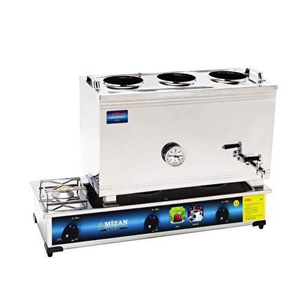 Mizan 60 Lık Lpg Tüplü 40 Litre 3 Demlikli Çay Kazanı - Çay Ocağı