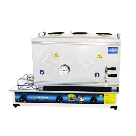 Mizan 60 Lık Lpg Tüplü 40 Litre 3 Demlikli Çay Kazanı - Çay Ocağı