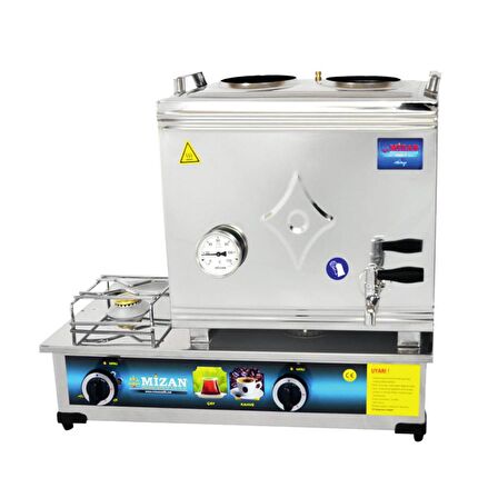 Mizan 40 Lık Lpg Tüplü 30 Litre 2 Demlikli Çay Kazanı - Çay Ocağı