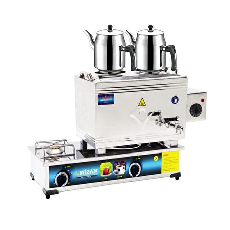 Mizan 25 Lik Doğalgazlı Elektrikli 20 Litre 2 Demlikli Çay Kazanı Ocağı