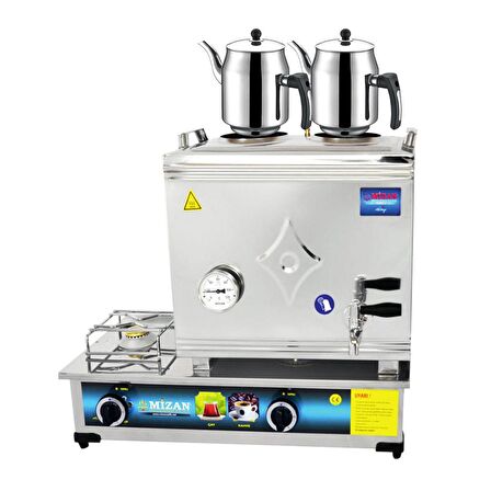 Mizan 40 Lık Doğalgazlı 30 Litre 2 Demlikli Çay Kazanı DEMLİK HEDİYELİ