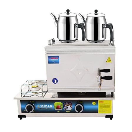 Mizan 25 Lik Lpg Tüplü 20 Litre 2 Demlikli Çay Kazanı DEMLİK HEDİYELİ