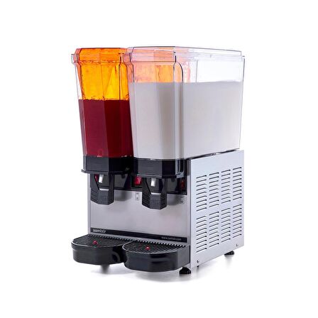 Samixir Klasik Twin 20+20 Lt Fıskiyeli-Karıştırıcılı Soğuk İçecek Makinesi