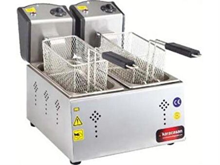 Karacasan Endüstriyel 5000 Wat Çiftli 3+3 Litre Elektrikli Fritöz