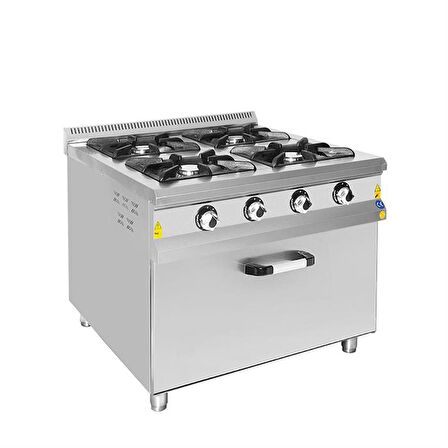 Karacasan Endüstriyel 100x100 Cm 4+1 Doğalgazlı 4 Lü Kuzine Ocak