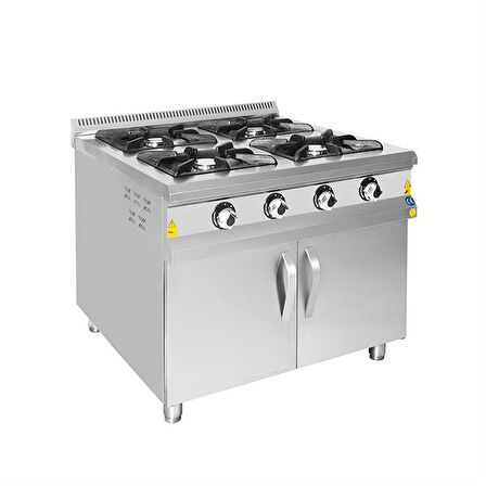 Karacasan Endüstriyel 100x100 Cm Lpg Tüplü 4 Lü Dolaplı Kuzine Ocak