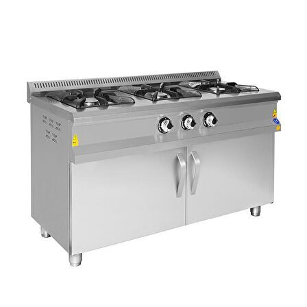 Karacasan Endüstriyel 140x60 Cm Lpg Tüplü 3 Lü Dolaplı Kuzine Ocak