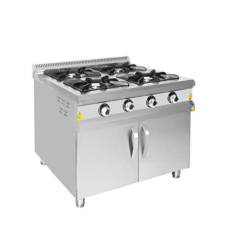 Karacasan Endüstriyel 80x80 Cm Lpg Tüplü 4 Lü Dolaplı Kuzine Ocak