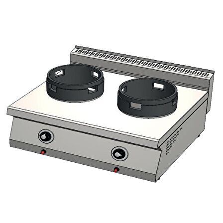 Karacasan Endüstriyel 80 cm 700 Seri Set Üstü Çift Gözlü Doğalgazlı Wok Ocak
