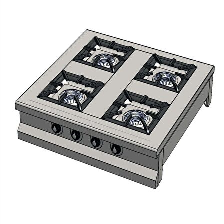 Karacasan Endüstriyel Set Üstü 90 cm 4 Gözlü LPG Tüplü Ocak