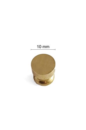 Mühürcüm Mührü Mumu Damga 10 mm Yuvarlak Boş Pirinç Kafa + Ahşap Sap R5799O10