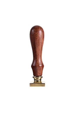 Mühürcüm Mühür Mumu Damga 20 mm Kare Boş Pirinç Kafa + Ahşap Sap R5799S20