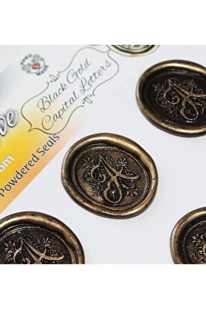Mühürcüm Baş Harf 12 Adet 3D Hazır Kendinden Yapışkanlı Sticker Mühür RM2112
