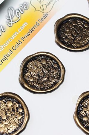 Mühürcüm Papatya Bahçesi 12 Adet 3D Hazır Kendinden Yapışkanlı Sticker Mühür RM2113