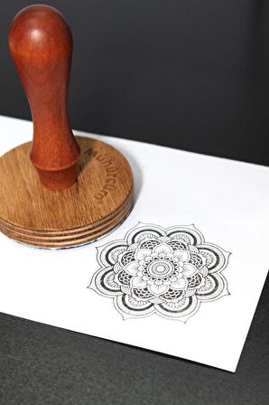 Mühürcüm Kişiye Özel Ahşap Mühür Damga 3 cm çap Yuvarlak MAD3