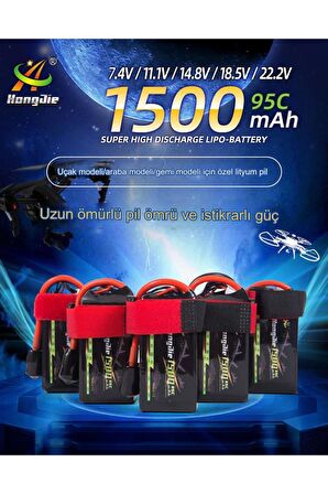 11,1V 1500mAh 3S 95C Lipo Pil RC Yarış Dron Helikopter Model Uçak