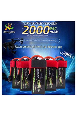 11,1V 2000mAh 3S 60C Lipo Pil RC Yarış Dron Helikopter Model Uçak