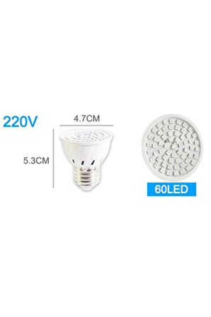 Tam Spektrum Bitki Büyütme 60 Led Lamba E27 Duy 220V Kapalı Mekan