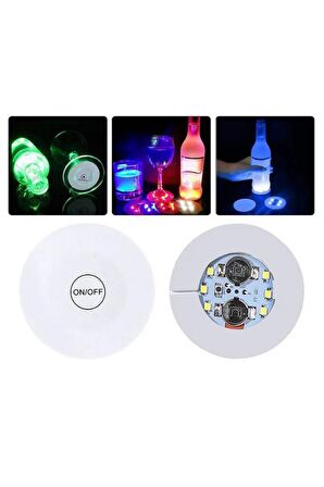 Parti Led Şişe Bardak Etiketi 6cm 6 LED’li 7 Renk + Renk Döngüsü