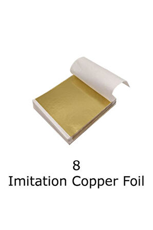 Varak Kaplama Yaprak Metalik Folyo İmitasyon 9x9cm 10lu Paket 8 Imitation Copper R5799F-8