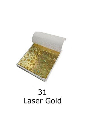 Varak Kaplama Yaprak Metalik Folyo 9x9cm 10lu 31 Laser Gold R5799F-31