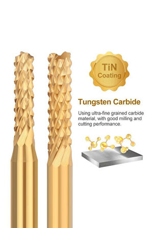 Titanyum Kaplı Tungsten Çelik CNC Freze PCB Kesici 1,1 - 2,0mm