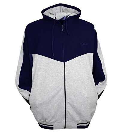 Erkek Büyük Beden Kapşonlu Eşofman Takımı Gri-Laci 7XL-10XL