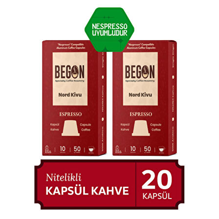  2'li Nord Kivu Espresso Kapsül Kahve - 20 Kapsül