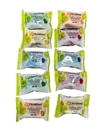 Childgen Doğal Oyun Hamuru -10 LU MİNİPACK - (10X50GR) SET