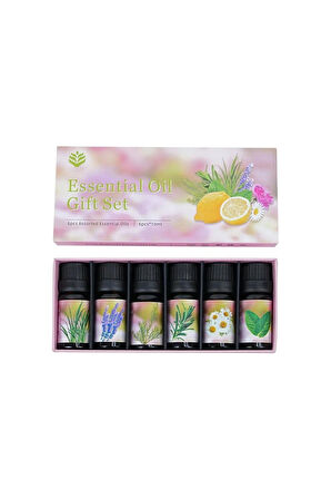 Aromatik Uçucu Yağ Saf 6 Lı Set Karışık Başlangıç Paketi Aroma Terapi