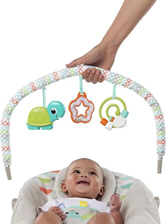 Bright Starts Ana Kucağı Yatıştırıcı Titreşimler Bebek Koltuğu, Çıkarılabilir Oyuncak Barı, 0-6 Ay, 9 kg'a Kadar (Mutlu Safari)