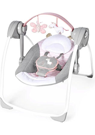 Ingenuity Comfort 2 Go Bebek Salıncağı, Kompakt Taşınabilir 6 Vitesli Müzikli Minderli Kolay Katlanır