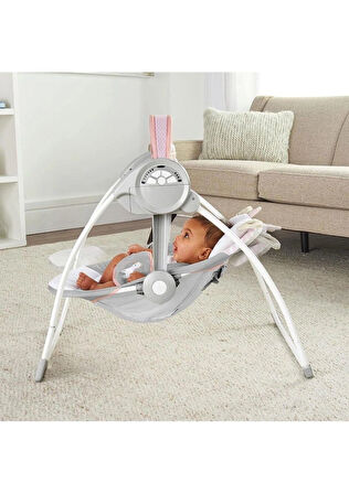 Ingenuity Comfort 2 Go Bebek Salıncağı, Kompakt Taşınabilir 6 Vitesli Müzikli Minderli Kolay Katlanır