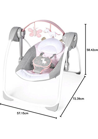 Ingenuity Comfort 2 Go Bebek Salıncağı, Kompakt Taşınabilir 6 Vitesli Müzikli Minderli Kolay Katlanır