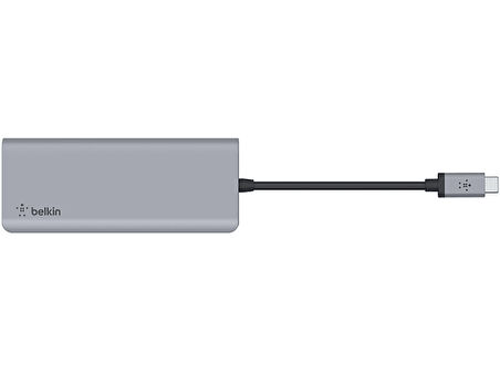 BELKIN USB-C’den 7’si Bir Arada Çoklayıcı Adaptör Gri