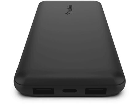 BELKIN 10K Powerbank + Usb-C 15W Çift Usb-A 15Cm Usb-A - C Kablo Taşınabilir Şarj Cihazı Siyah