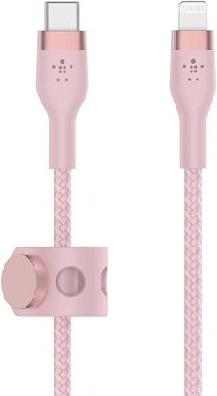 Belkin BoostCharge Pro Flex Örgülü USB-C to Lightning Kablosu 2 Metre Pembe