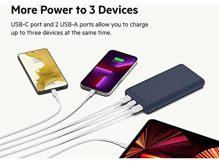 BELKIN 20000  15W 2 Usb A- Type-C Taşınabilir Şarj Cihazı Mavi