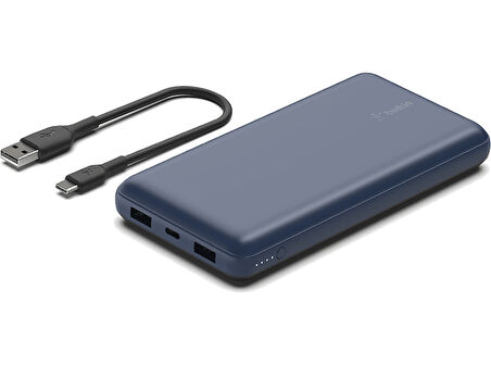 BELKIN 20000  15W 2 Usb A- Type-C Taşınabilir Şarj Cihazı Mavi