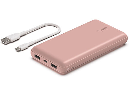BELKIN 20000 15W 2 Usb A- Type-C Taşınabilir Şarj Cihazı Rose Gold