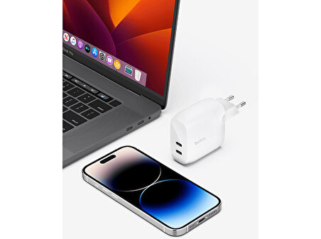 BELKIN 60W 2X Usb-C Pd Duvar Şarjı Beyaz