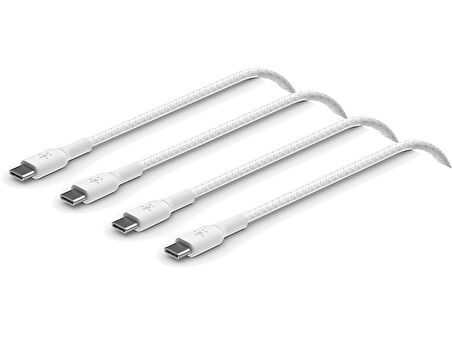 BELKIN Type-C To Type-C Örgülü Kablo 1 Metre (Ikili Paket) Beyaz