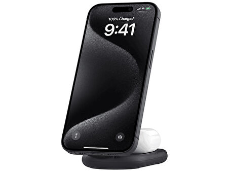 BELKIN QI2 2 in 1 Magnetic Wireless Şarj Standı Siyah