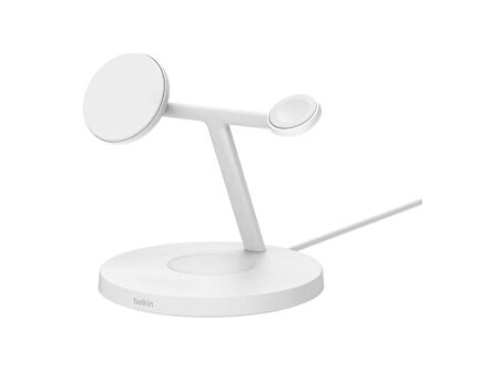 BELKIN BC WIZ032 Pro Qi2 3in1 15W Kablosuz Şarj Standı Beyaz