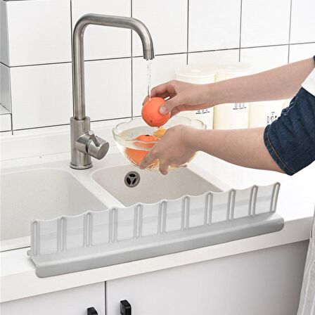 BUFFER® 2 ADET Vantuzlu Kauçuk Sıvı Su Sızdırmaz Mutfak Banyo Duş Bariyeri Lavabo Kenar Tutucu Set